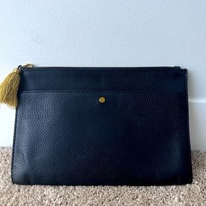 J. CREW Black Leather Clutch